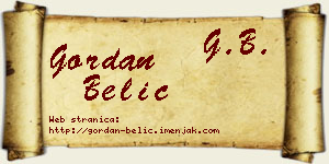 Gordan Belić vizit kartica